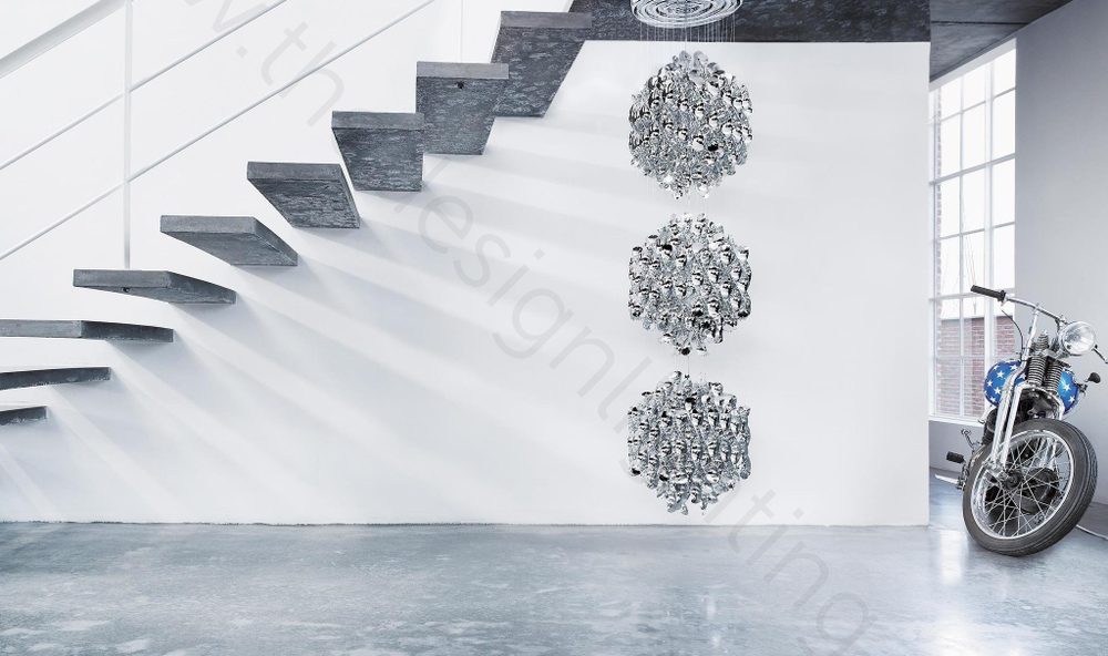Pendant design lamp  Spiral SP02 by Verpan Panton (Silver)