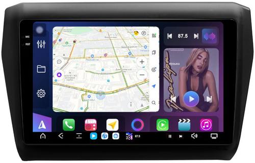 Магнитола для Suzuki Swift 5 2016-2023 (рамка матовая 9) - FarCar S500-TS20 монитор 9.5" 2K QLED на Android 14, Быстрейшая, CarPlay, 4G SIM-слот