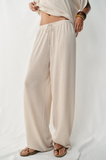 БРЮКИ WIDE LEG ИЗ ТКАНИ В РУСТИКАЛЬНОМ СТИЛЕ — ZARA