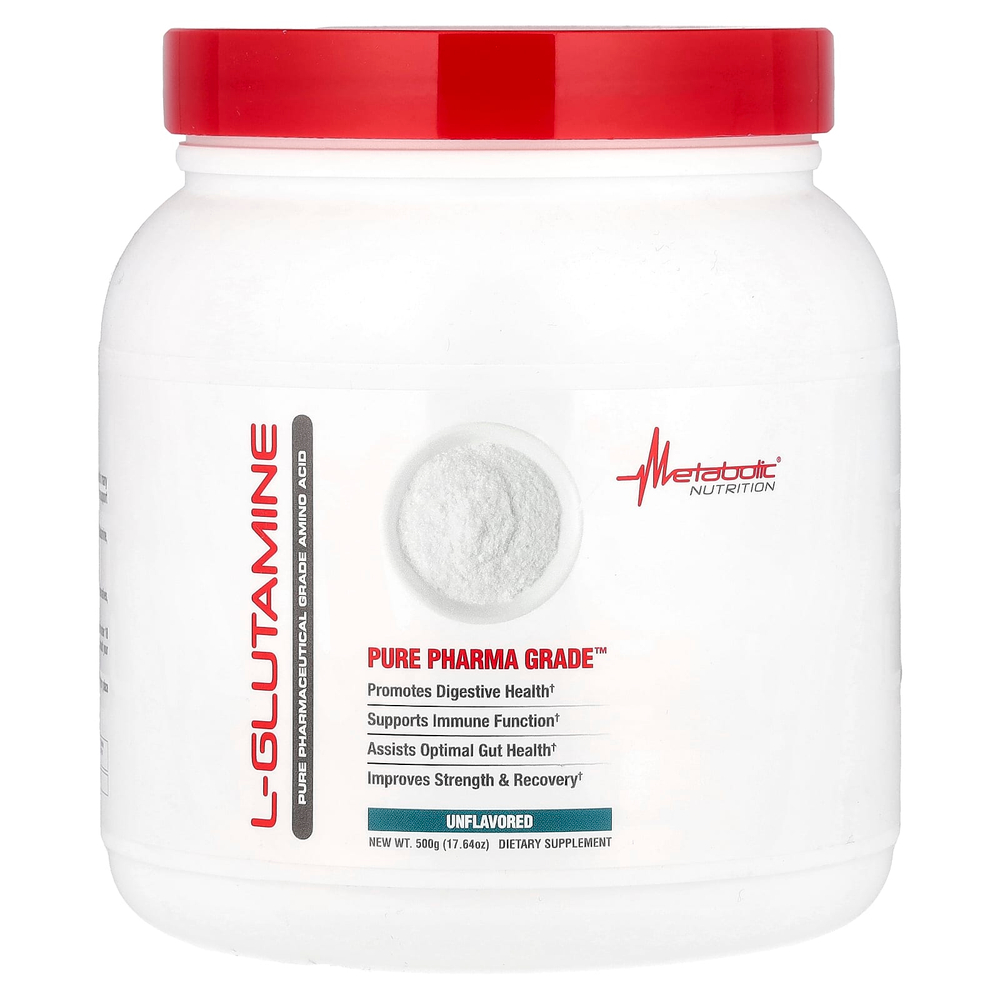 Metabolic Nutrition, L-глютамин, без добавок, 500 г (17,64 унции)