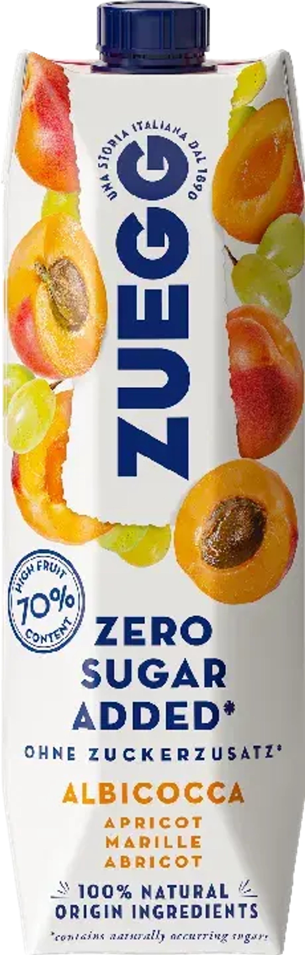 Сок Zuegg, Zero Sugar Абрикос, Tetra prism 1 л.