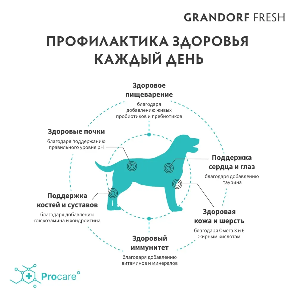 Сухой корм GRANDORF Fresh Dog Adult MED&MAXI Salmon&Sweet Potato для собак средних и крупных пород из свежего филе лосося с бататом