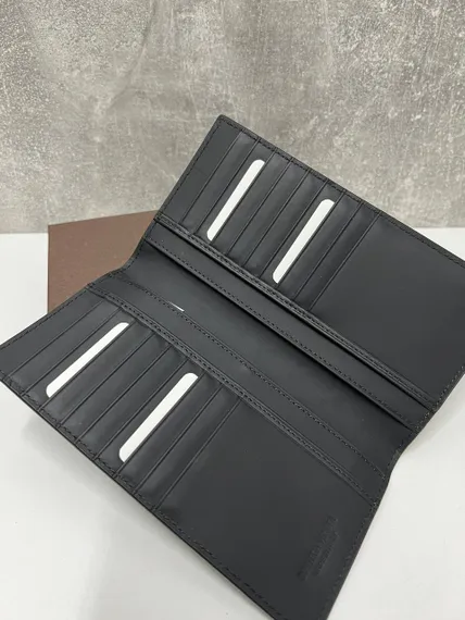 Бумажник Bottega Veneta Intrecciato черный