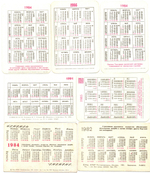 Календарики карманные 25 штук. Страхование 1980 - 1991 гг.