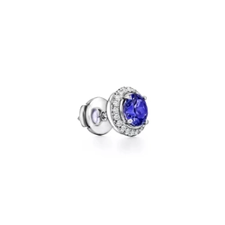 Серьги из платины с бриллиантами и синим танзанитом, Tiffany 💎Soleste. В наличии