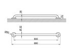 Поручень прямой 800 мм нерж. сталь NOFER 15054.80.W белый