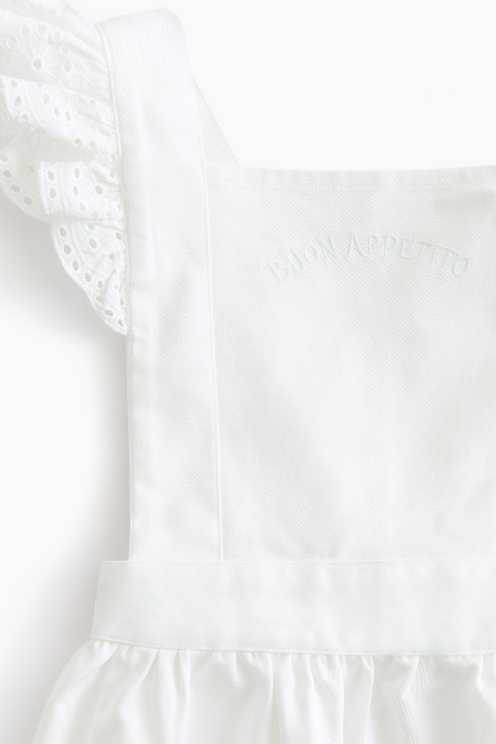 H&M HOME Хлопковый кухонный фартук с оборками, белый