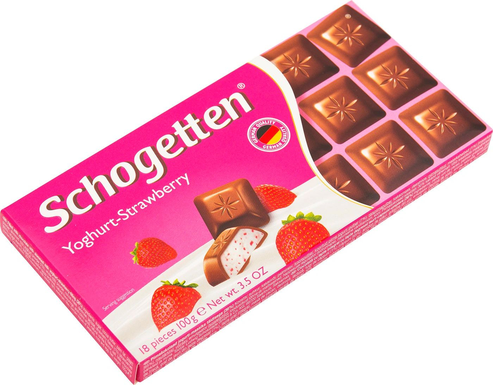 Шоколад Schogetten молочный Йогурт-Клубника 100гр*15шт Германия