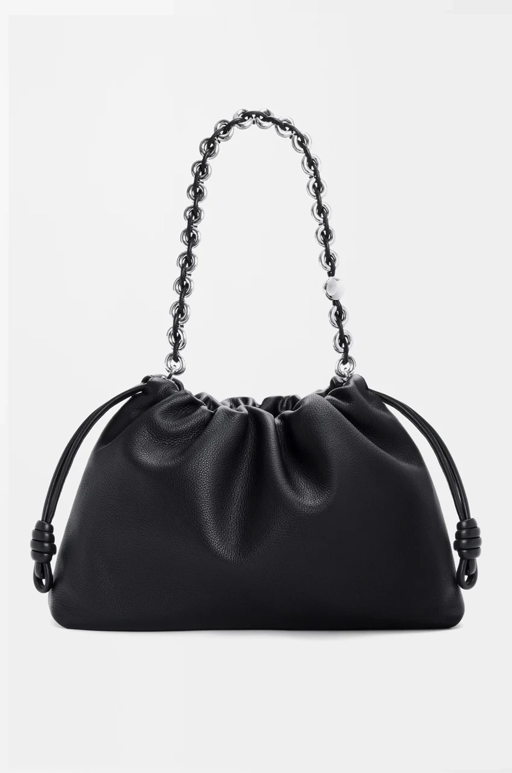 Loewe Большая сумка Flamenco из зернистой телячьей кожи, черный