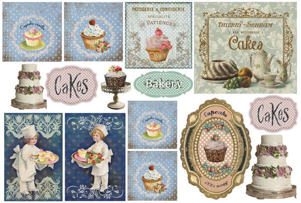 Бумага рисовая 48х33 см, Тортики, Stamperia, 1 лист