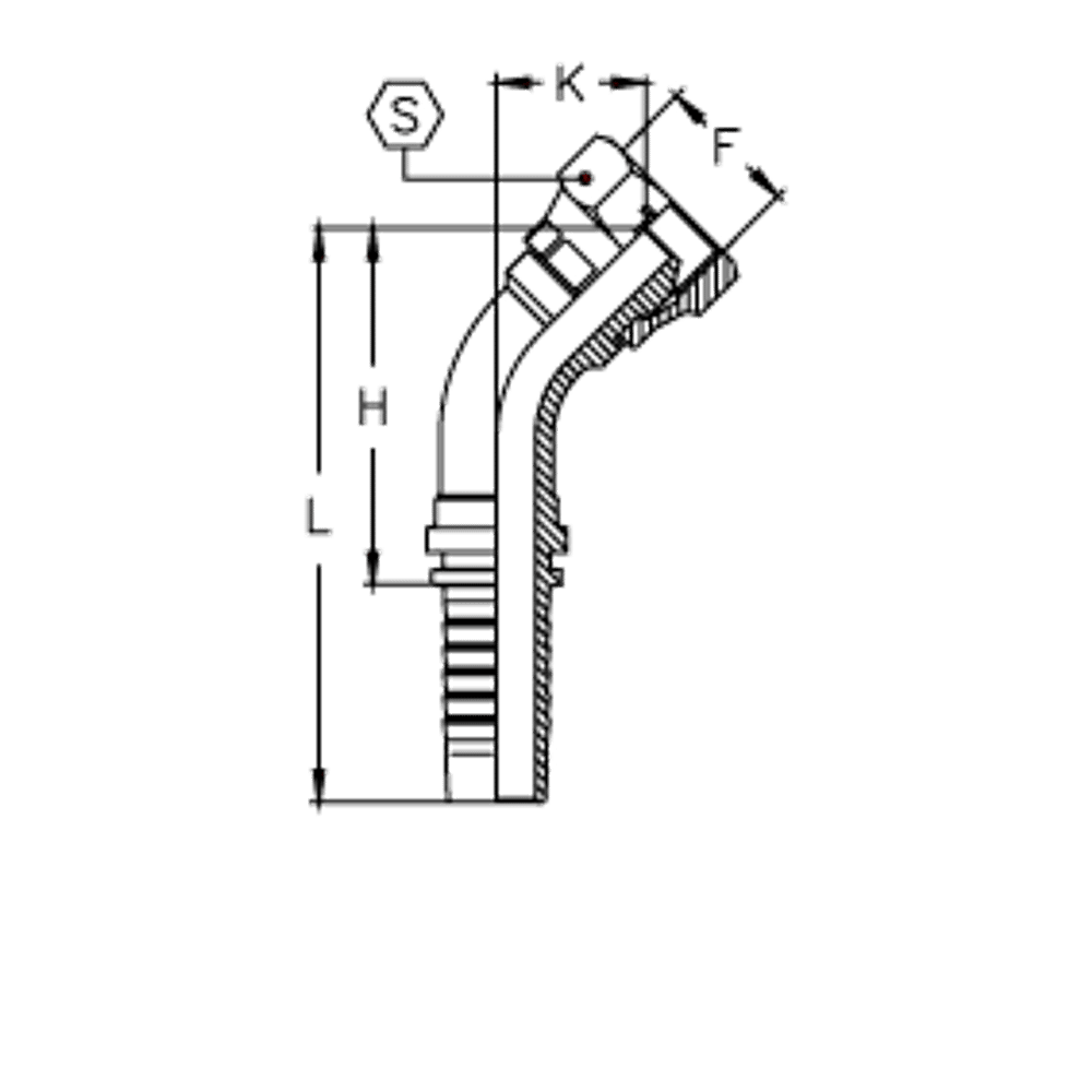 Фитинг DN 16 BSP (Г) 3/4 (45)