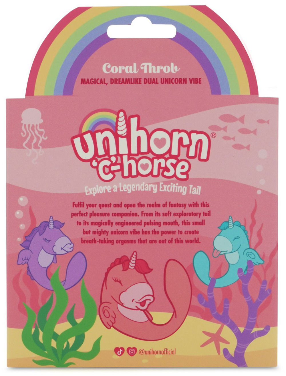 Нежно-розовый С-образный вибромассажер C Horse Coral Throb с режимом пульсации (Цвет: розовый)