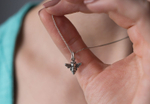 Подвеска  ПЧЕЛА с цепочкой, серебро