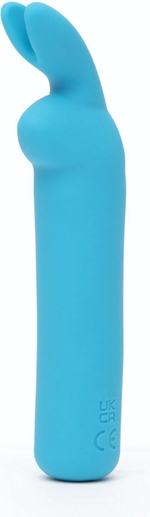 Голубая вибропуля с ушками Rechargeable Rabbit Ears Bullet Vibrator (Цвет: голубой)
