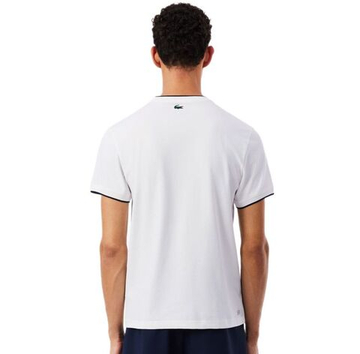 Мужская теннисная футболка Lacoste Ultra Dry Heritage Badge - navy blue