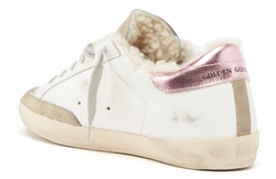 Кеды Golden Goose Baskets Superstar Cuir Blanc Noir Rose