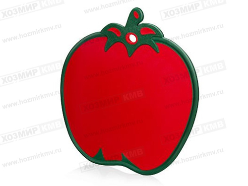 (597Эльф Пласт) доска разделочная Tomato/Томат пластик красный/зеленый