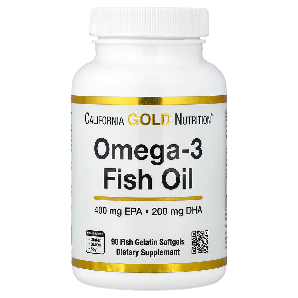 California Gold Nutrition, омега-3, рыбий жир, Vivomega, триглицерид, 1000 мг, 90 капсул из рыбьего желатина