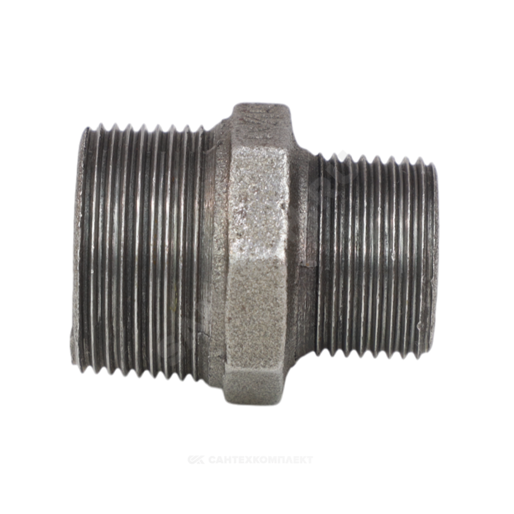 Ниппель переходной чугун Ду 40х32 (1 1/2"х1 1/4") НР Fittex PLUS
