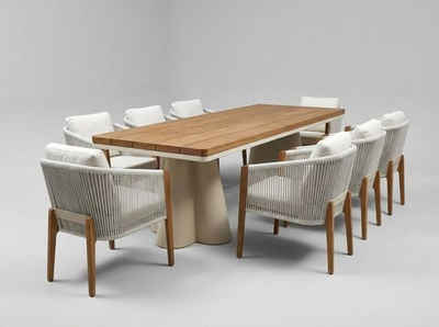 Столовая группа ZENN Dinning Set. Алюминий, ироко. Поставка 45 дней.