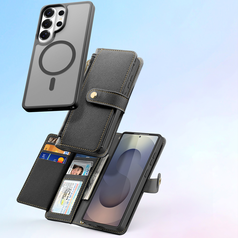 Чехол кошелек с MagSafe из кожи для Samsung Galaxy S26 Ultra, серия Lawa Series от Dux Ducis