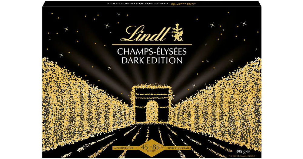 Шоколадные конфеты Lindt Champs-Elysees, ассорти темнго шоколада с начинкой, 395 г (Из Финляндии)