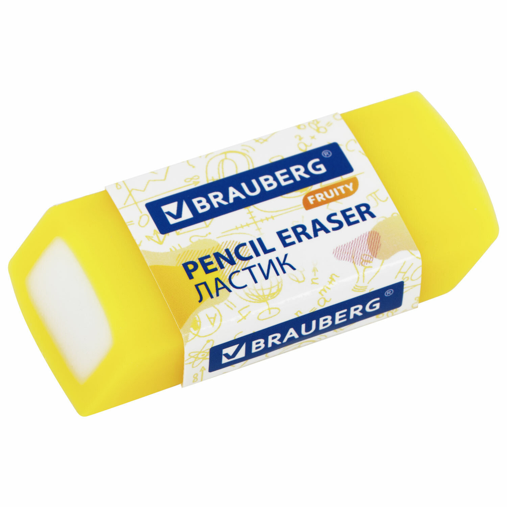 Ластики полупрозрачные BRAUBERG FRUITY НАБОР 4 штуки, ( 2 упаковки), размер ластика 54×23×10 мм, упаковка блистер.