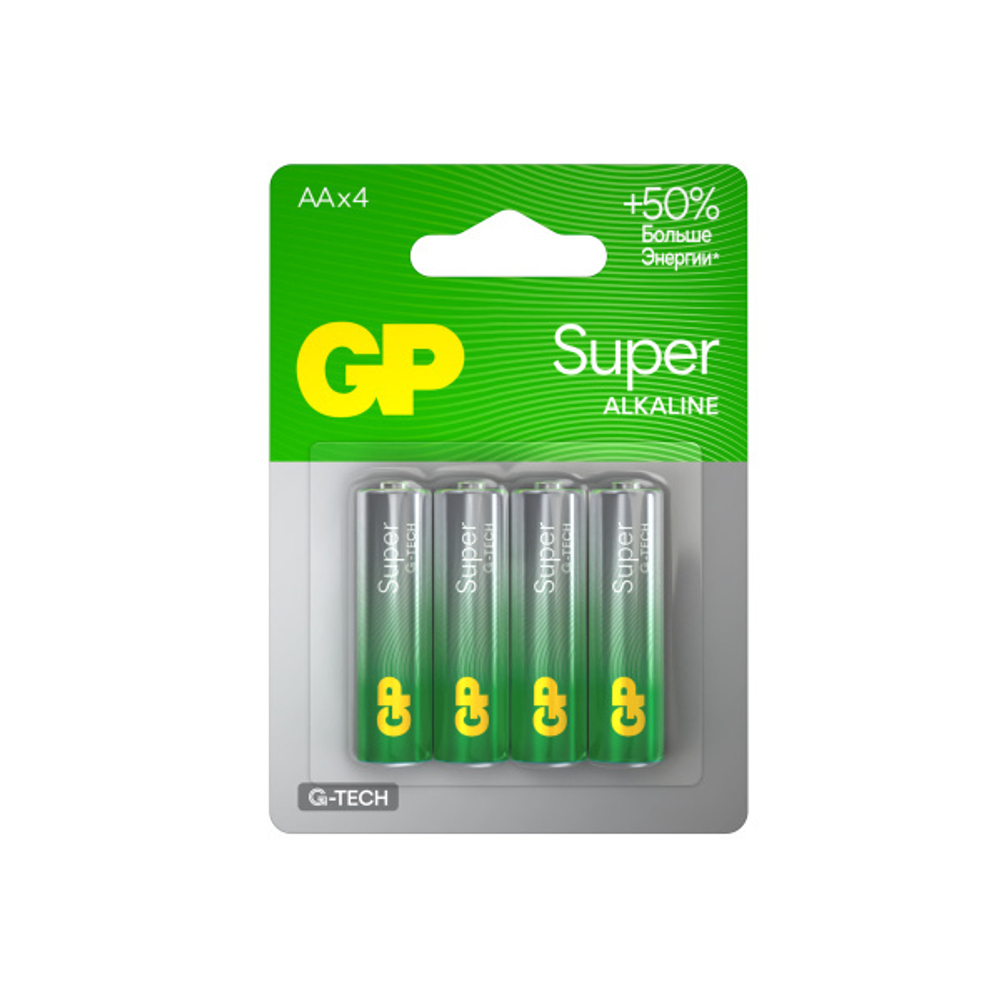 Элемент питания GP Alkaline Super G-Tech LR6 BL4 15AA21-2CRSBC4