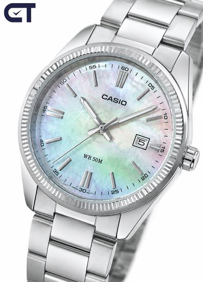 Casio MTP-1215A-2A Standard часы наручные мужские — классическая модель с синим циферблатом и стальным браслетом