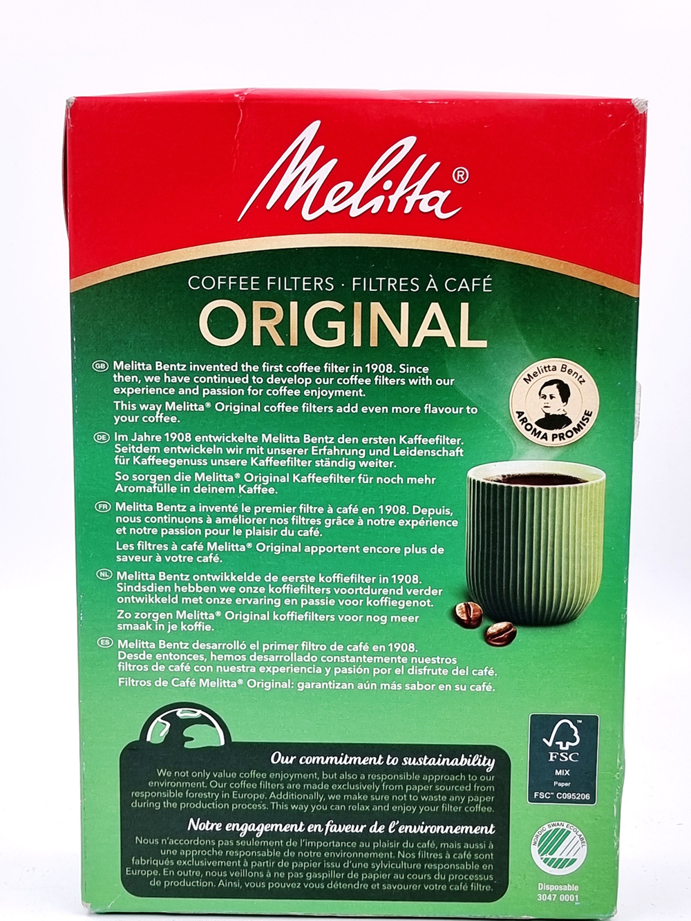 Фильтры для кофе 1х4 Melitta Original коричневые 80 шт. (Германия)