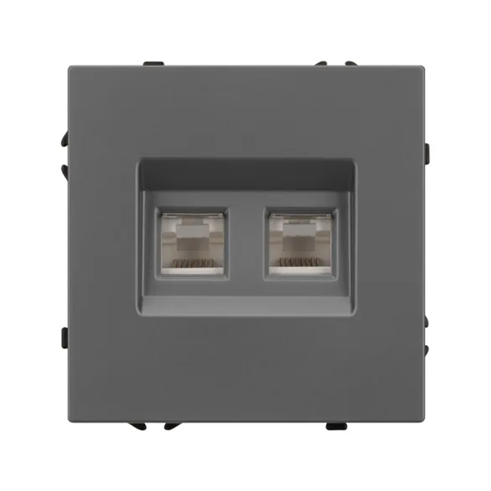 Механизм сдвоенной компьютерной розетки SCT-NOBE-MPC2-SFPL-GR (RJ-45, CAT6) (Arlight, -) 054315