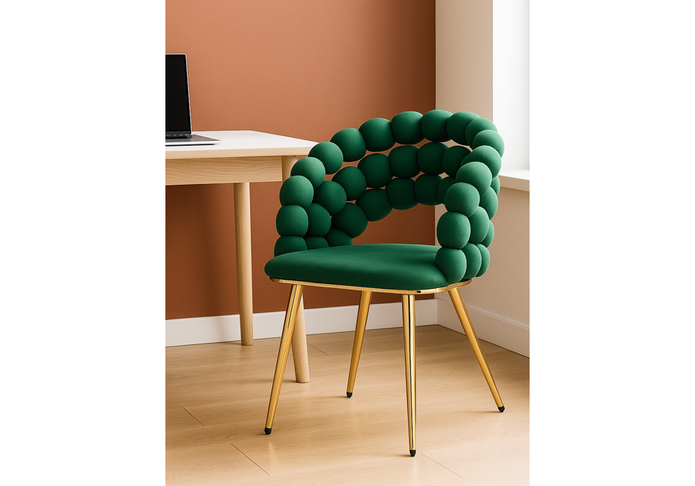 Стул на металлокаркасе Woodville Ball green, gold