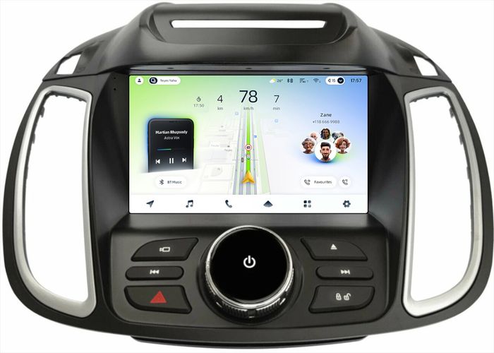 Магнитола для Ford Kuga 2 2012-2019 (без SYNC, рамка с кнопками тип 1) - Teyes CC4L монитор 9" IPS, Android 14, Быстрая, Snapdragon 662, CarPlay, 4G SIM-слот