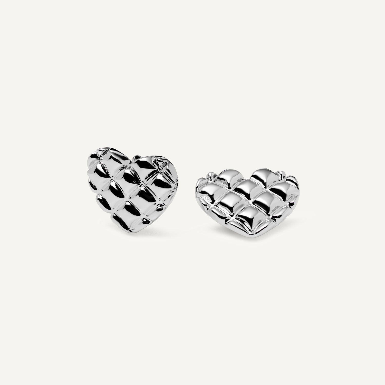 Клипсы Вышитые Сердечки – Серебро