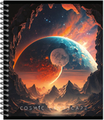 Тетрадь COSMIC LANDSCAPE 170х203, 96 л. гребень, , 4+0+выборочный УФ-лак, 4 диз