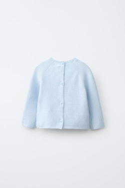ZARA ДЖЕМПЕР С НАШИВКОЙ «СОБАКА», ГОЛУБОЙ