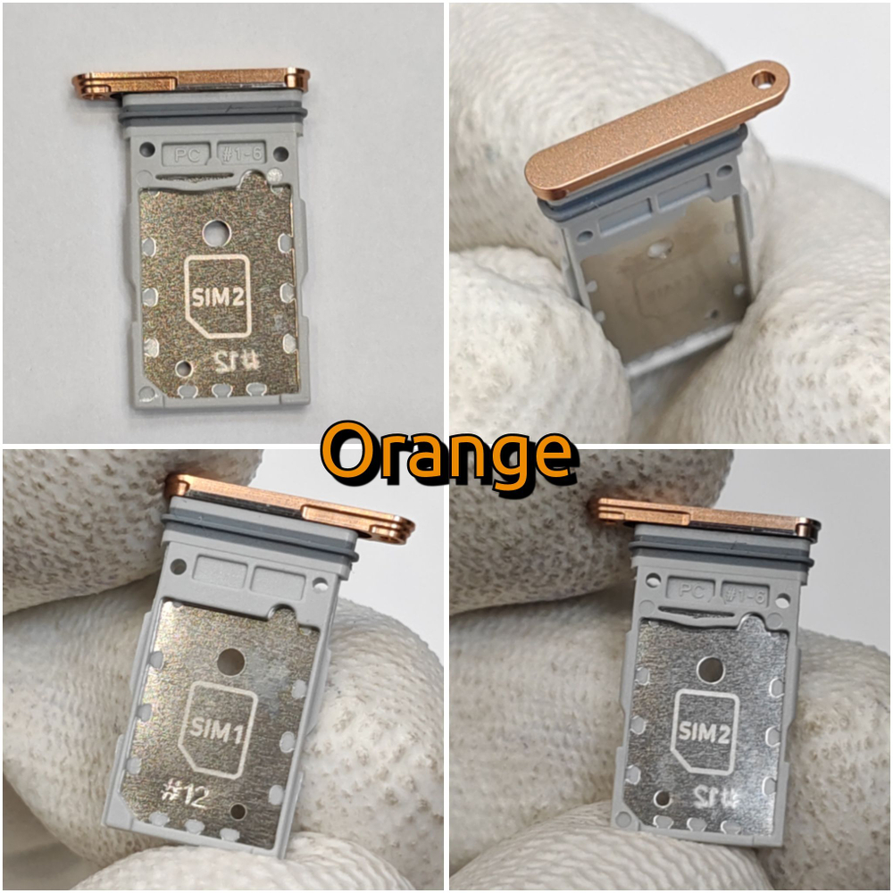 Сим лоток для Samsung S24 (S921) / S24 Plus (S926) Держатель Sim. Оригинальное качество (Цвет: Коричневый / Оранжевый)