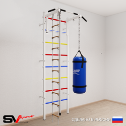 Шведская стенка Sv Sport усиленная 6142 (Турник стандарт/Канат/Лестница/Цепь/Мешок 22кг)