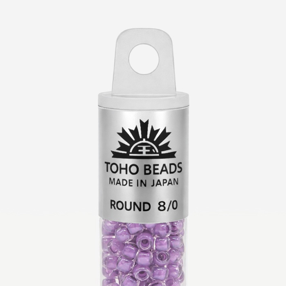 Японский бисер TOHO Round 8/0 (№935), окрашенный изнутри прозрачный
