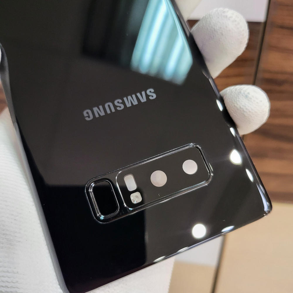 Крышка для Samsung Note 8 (заднее стекло) "Оригинал 100%" цвет: чёрный