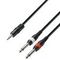 Adam Hall K3 YWPP 0300 - кабель аудио TRS (jack) stereo 3.5 mm - 2 х TRS (jack) mono 6.3 mm, 0.22 мм