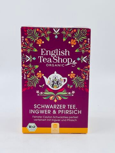 Чёрный цейлонский чай English Tea Shop имбирь и персик, 20 пакетиков, 40 г