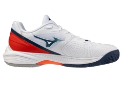 Мужские кроссовки теннисные Mizuno Neo Ace AC - white/insignia blue/orange