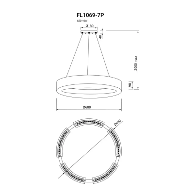 Люстра подвесная Bonum Lux FL1069-7P, LED