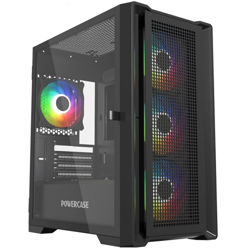 Корпус Mini-Tower PowerСase ALISIO Micro X4B V2 TG, ARGB, Micro-ATX, черный (CAMCXB-A4)
