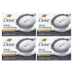 Dove, отшелушивающее мыло для глубокого отшелушивания с угольной пудрой и глицерином, 4 шт. по 106 г (3,75 унции)
