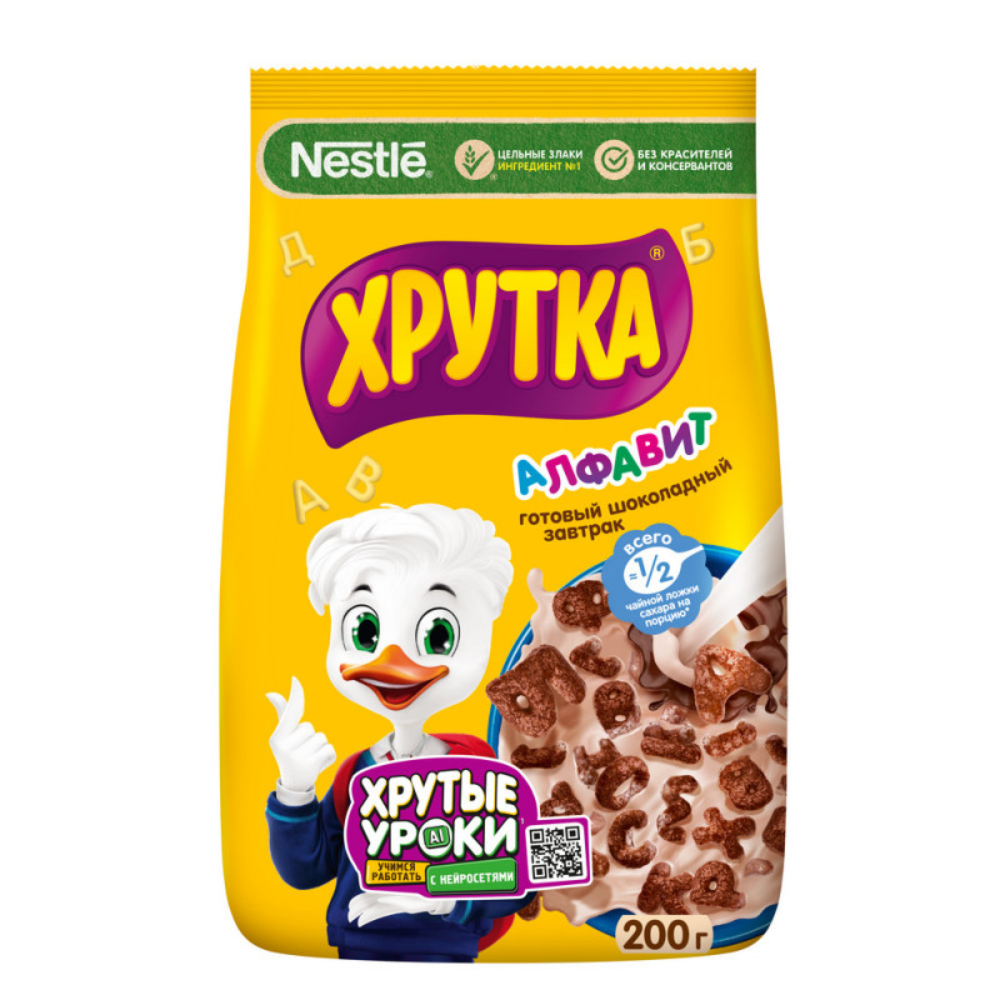 Готовый завтрак Nestle Хрутка Алфавит шоколадный 200 гр