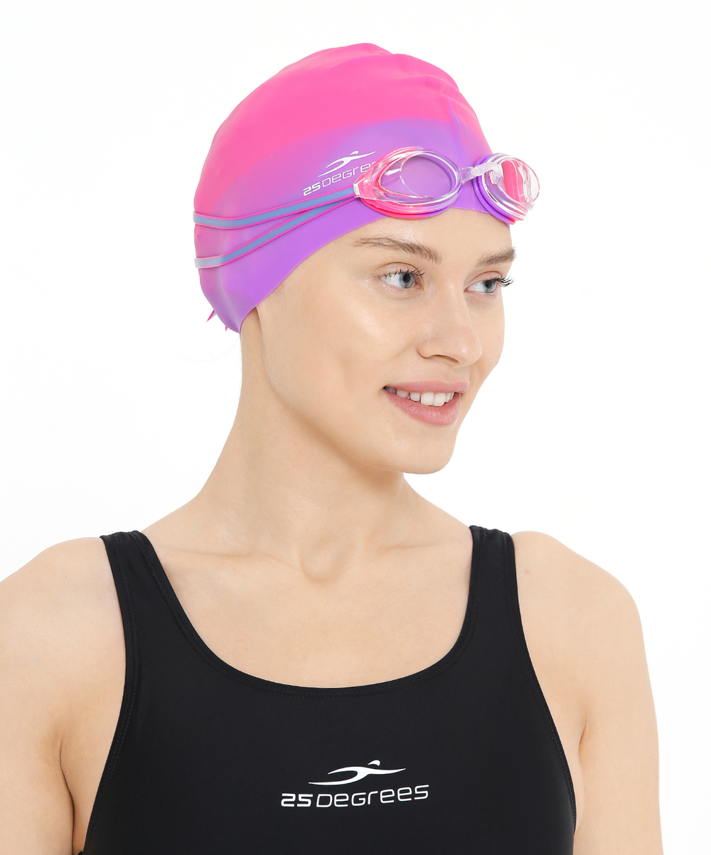 Шапочка для плавания Relast Pink/Purple, силикон