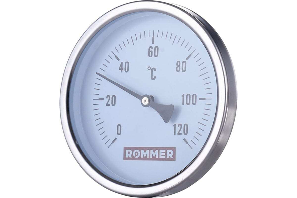 Термометр 63мм. 0-120 С гильза 75мм 1/2 ROMMER    5222