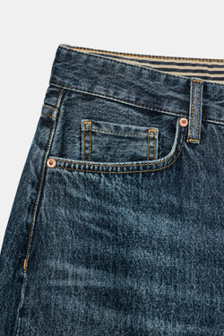 ZARA ДЖИНСЫ BARREL СО СРЕДНЕЙ ПОСАДКОЙ — ZW COLLECTION, СИНИЙ